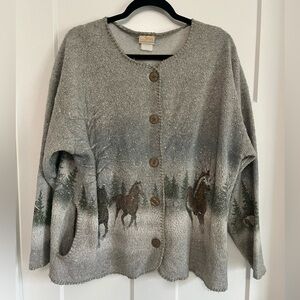 Vintage/Y2K Horse Cardigan 🐴